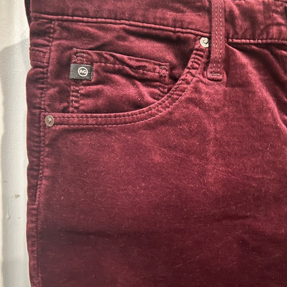 AG Adriano Goldschmied Jodi Velvet Crop High Rise Slim Fare in Burgundy NWOT 27 - Picture 15 of 15